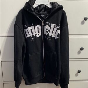 Black Angelic Motion Onyx Zip Hoodie